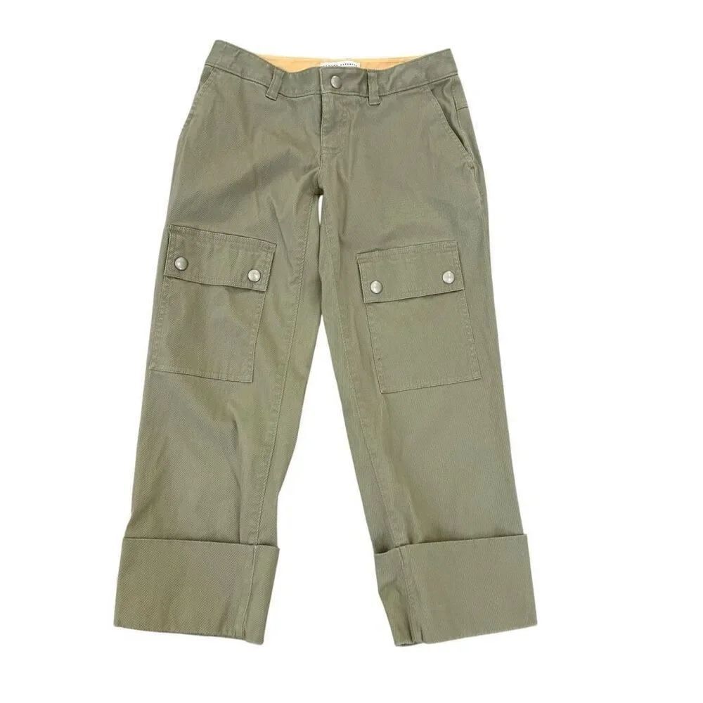 Banana Republic Vintage Y2K Women's Light Olive Cropped Low Rise Cargo Pants 0